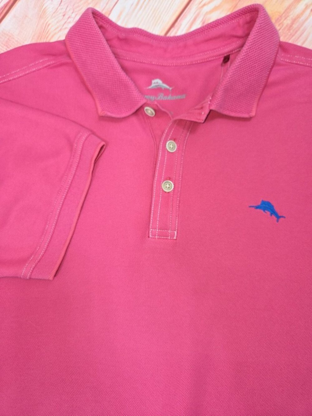 Tommy Bahama Pink Supima Cotton Blend Polo Size Large